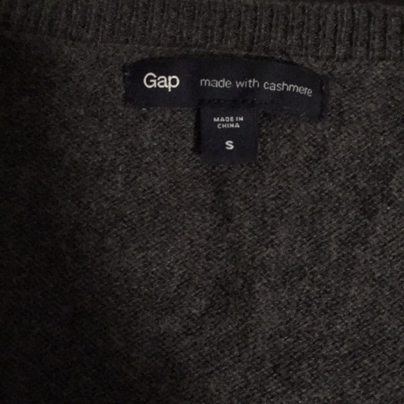 Gap grey cashmere blend bell sleeve v-neck sweater - Picture 5 of 5